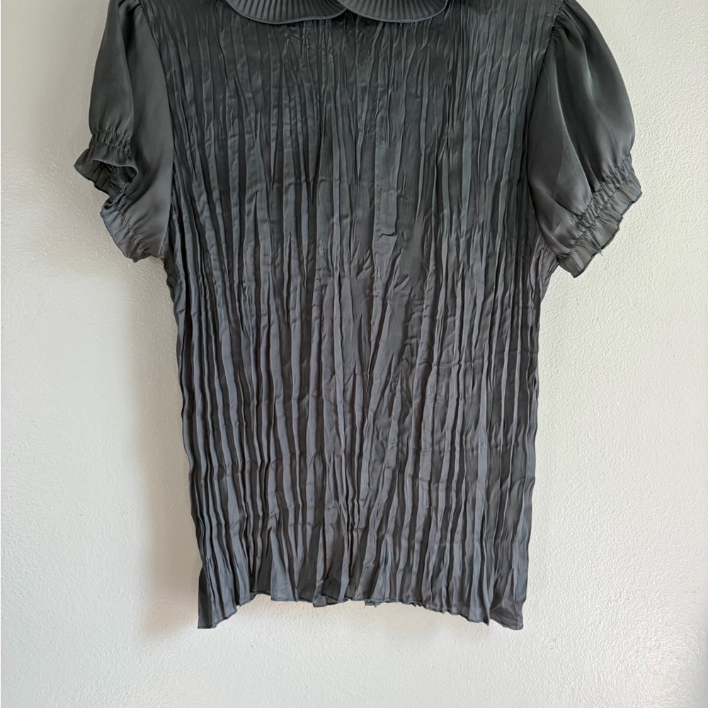 Jaipur Gray Ruffled Women's Blouse - Picture 2 of 3